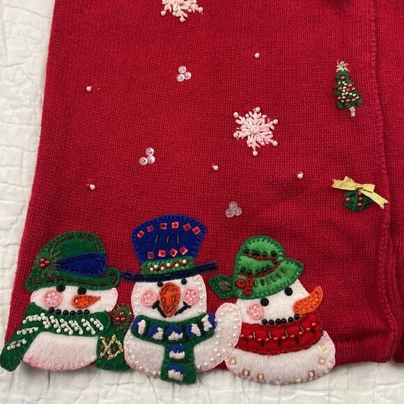 Vintage Heirloom Collectibles Christmas Embroidered Cardigan size Small - Picture 3 of 9